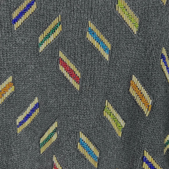 I B Diffusion Petites Vintage 90's Silk Angora Wool Beaded Sweater Size P/P - Picture 3 of 5